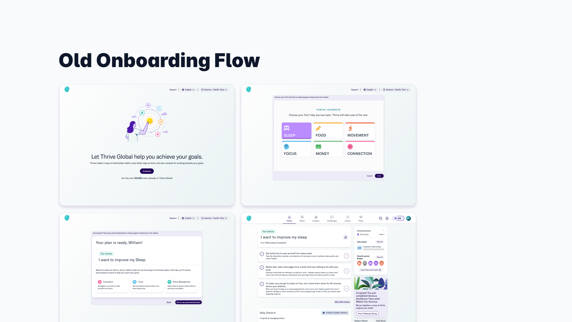 Old onboarding flow
